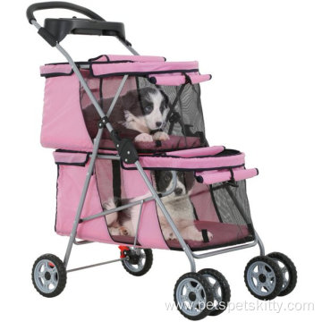 Pet Stroller for 2 Dogs Cats Pet